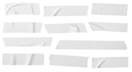 Collection of White Masking Tape Pieces | Realistic Adhesive Tape Strips for Mockups, Scrapbooking and Design Elements