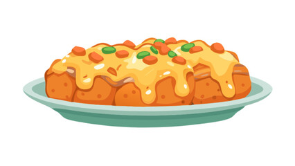 Delicious monkey bread with cheese sauce and colorful toppings homemade dessert sweet treat baked goods recipe