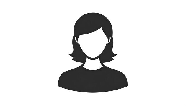 Simple, stylized graphic of a woman's head and shoulders, conveying a neutral and approachable persona.