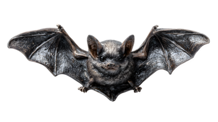 Bat-shaped cake topper, isolated on white background