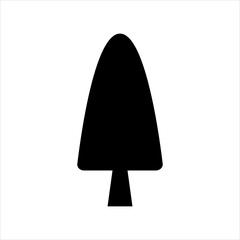 Tree silhouette in minimalistic flat style. Black isolated tree icons on white background for eco design, decor, banner, logo or print.