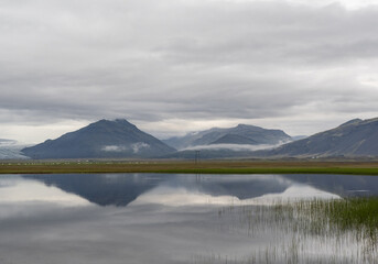 mountains and lake in Iceland