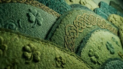 St Patrick’s Day textile panorama rolling hills