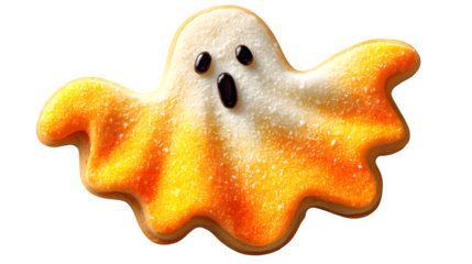 Ghost-shaped cookie illustration, isolated on white background