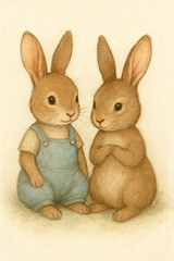 Fototapeta premium easter bunny and easter eggs