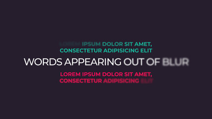 Words Appearing Out of Blur