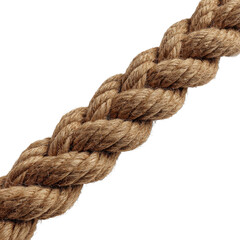 Thick jute rope displays its braided texture, suitable for various crafting and industrial uses