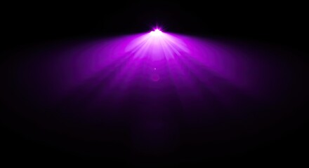 Radiant Purple Light Shining on Dark Background with Lens Flare