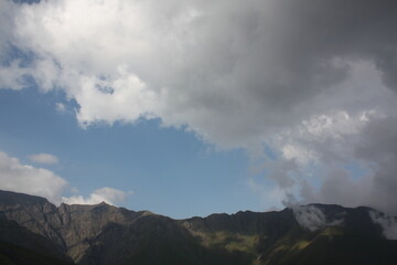 clouds over the mountains