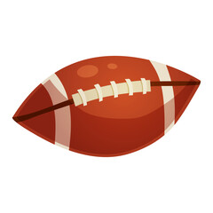 American football isolated on white background, iconic sports equipment illustration