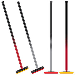 curling brooms vector illustration drawing,
