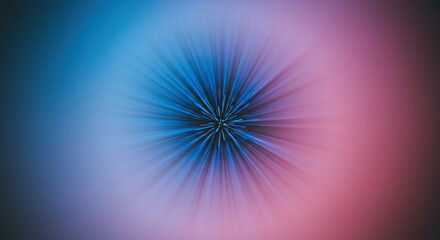 Abstract Blue Starburst Radiating on Red Gradient Background