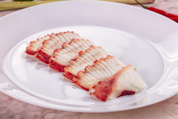 Gourmet Japanese raw octopus sashimi