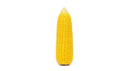 Freshly cooked corn on the cob isolated on white background.