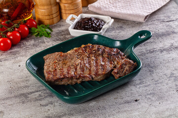 Grilled rib eye beef steak