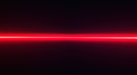 Vibrant Red Light Beam Glowing on Black Background