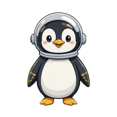 Obraz premium Halloween themed penguin illustration with plain background 