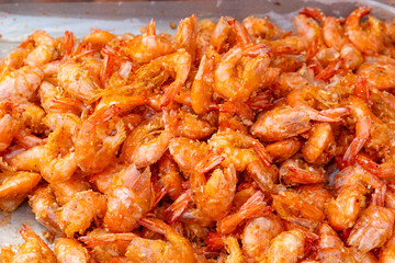deep fried shrimps at horizontal composition