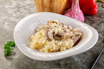 Risotto woth fried duck breast