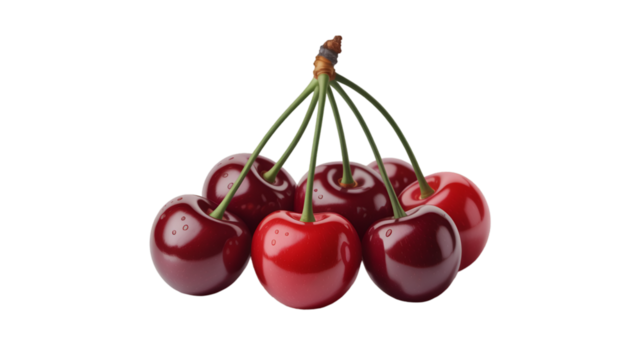 two cherries on a white background