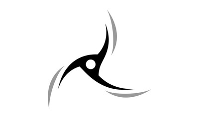 black shuriken icon vector