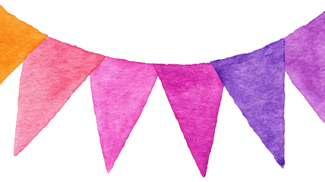 Colorful Glitter Triangular Bunting Banner