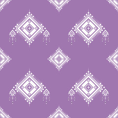 Ethnic abstract ikat art. Seamless pattern in tribal, folk embroidery, and Mexican style. Aztec geometric art ornament print.Design for carpet, wallpaper, clothing, wrapping, fabric, cover, textile