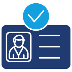 Id Card Flat Blue Icon