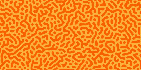 Vibrant yellow leopard and tiger skin texture with a seamless pattern for decoration. Vector Reaction Diffusion Set, Mathematical Biology Turing Patterns. Complex Biological Shapes. Nonlinear, chaotic