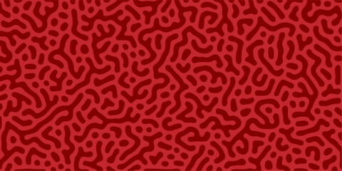 Vector leopard skin pattern with a seamless brown and gold vintage fur texture. Turing reaction diffusion monochrome seamless pattern with chaotic motion .Linear design with biological shapes. red, 3d