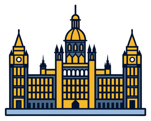 Fototapeta premium Creative details Parliament Vector Illustration | Government Building and Legislative Assembly Icon