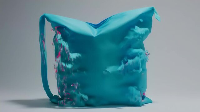 Teal bag with abstract streaks