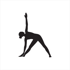silhouette of a yoga person, a yoga girl in a yoga pose