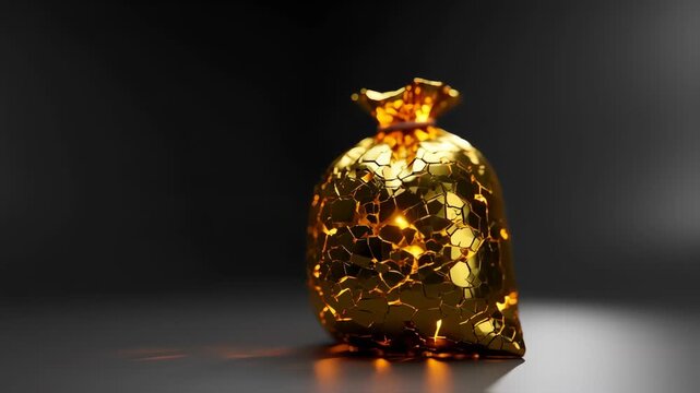 Gold sack with shattered texture