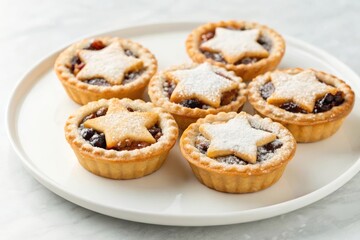 Delightful christmas mince pies small golden tarts filled with spiced dried fruits perfectly dusted with sugar for festive celebrations