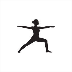 silhouette of a yoga person, a yoga girl in a yoga pose