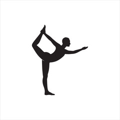 silhouette of a yoga person, a yoga girl in a yoga pose