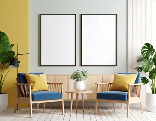 Cozy living room mockup