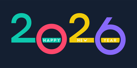 Modern colourful Happy New Year banner design 