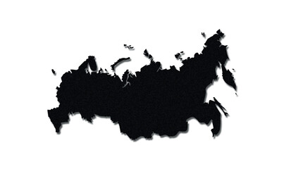 Russia Map Silhouette - Russian Federation Vector Black and White
