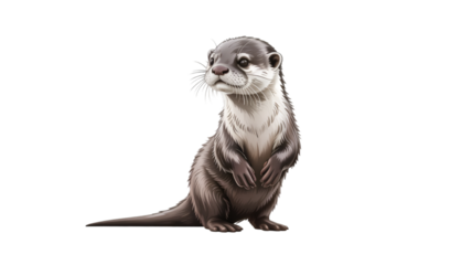 close up of a european otter