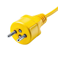 Close-up of a yellow electrical plug showcasing its sturdy build and sleek design for versatile use