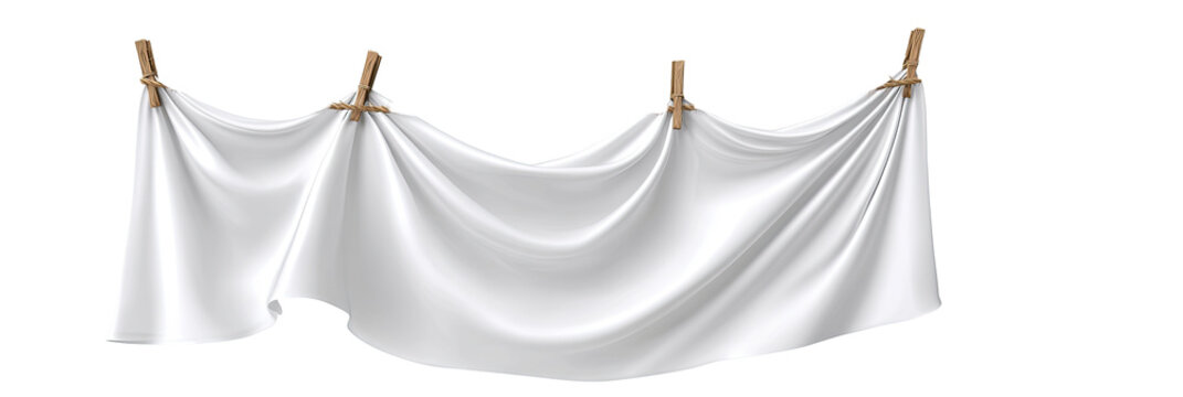 White fabric draped over clotheslines