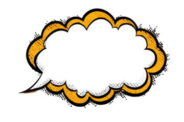 Comic Book Style Speech Bubble with Orange Outline
