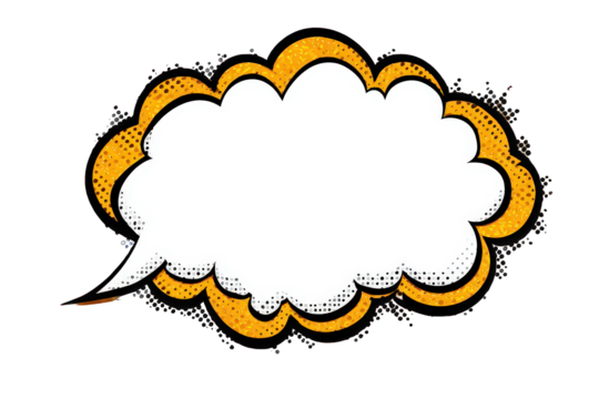 Comic Book Style Speech Bubble with Orange Outline