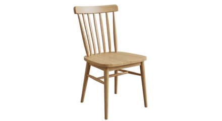 Wooden chair with spindle back isolated PNG with Transparent Background