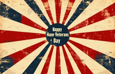 Retro vintage style Veterans Day celebration poster design
