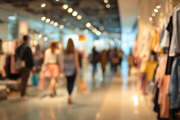 Blurred background : Customer shopping at department store with. High quality