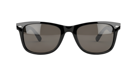 Black wayfarer style sunglasses isolated PNG with Transparent Background