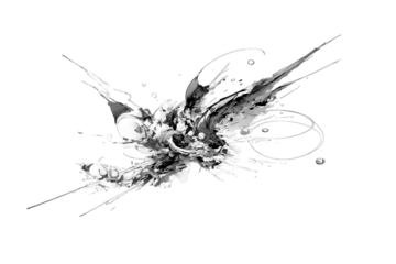 Abstract Ink Splatters In Monochrome
